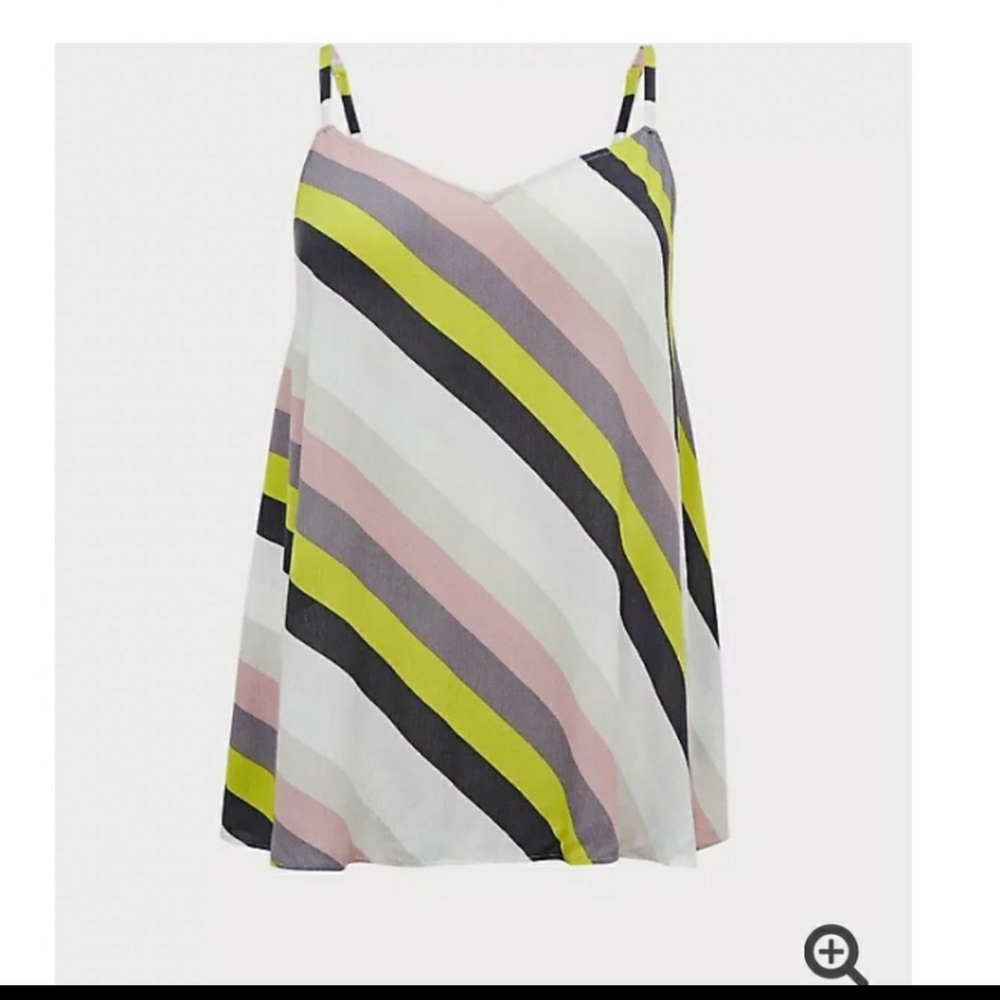 Sophie Multi Stripe Crinkled Gauze Cami Torrid NWT